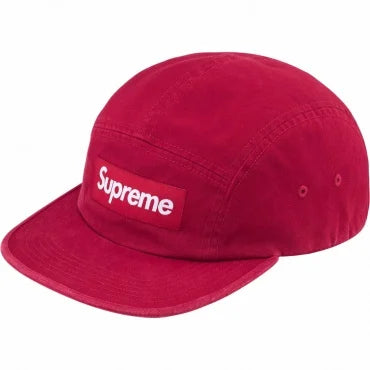 SUPREME - Boné Washed Chino Twill Camp Cap "Vermelho"